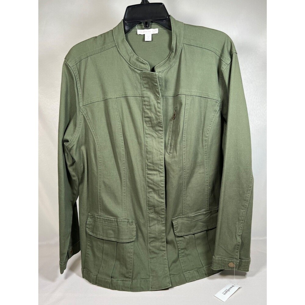 Westport 1962 Sz 1x Army Green Cotton Spandex Jacket  Biker Grunge Everyday Core